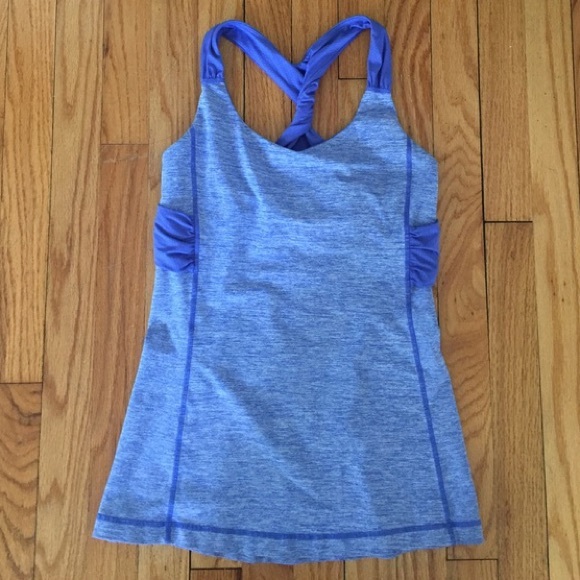 Lululemon Light Blue Tank Top with Sports Bra - Picture 3 of 3